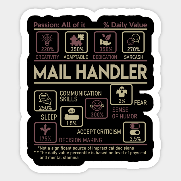 Mail Handler T Shirt - Multitasking Daily Value Gift Item Tee Sticker by candicekeely6155